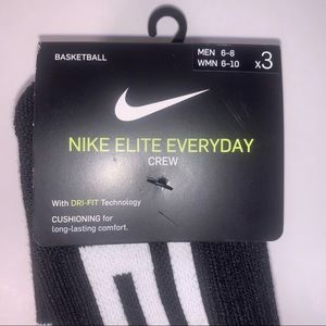 3 Pair Nike Elite Crew Socks White or Black